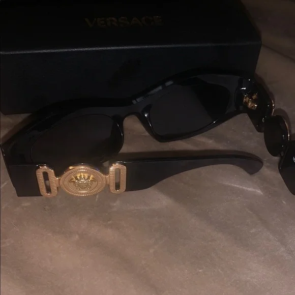 Versace Black and Gold Sunglasses - Picture 3 of 4